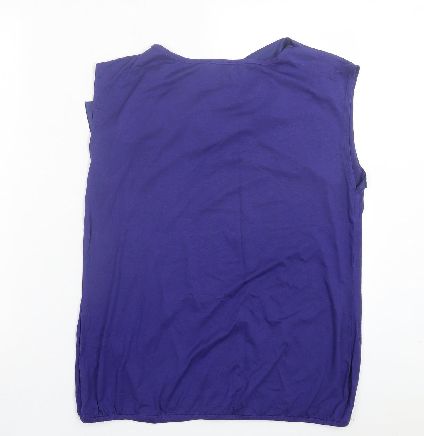 et Vous Womens Purple Viscose Basic Tank Size 16 Boat Neck