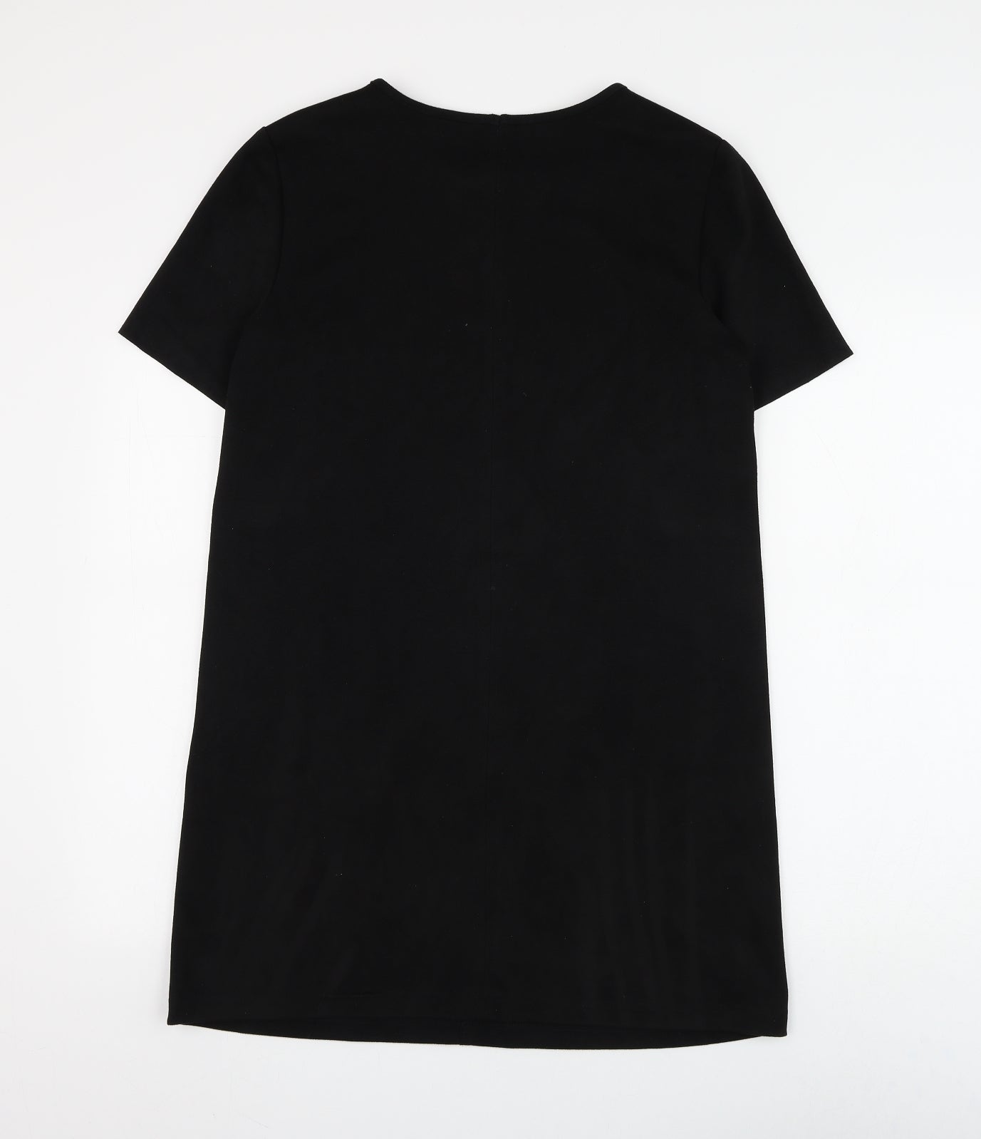 Zara Womens Black Polyester Shift Size S Round Neck Pullover