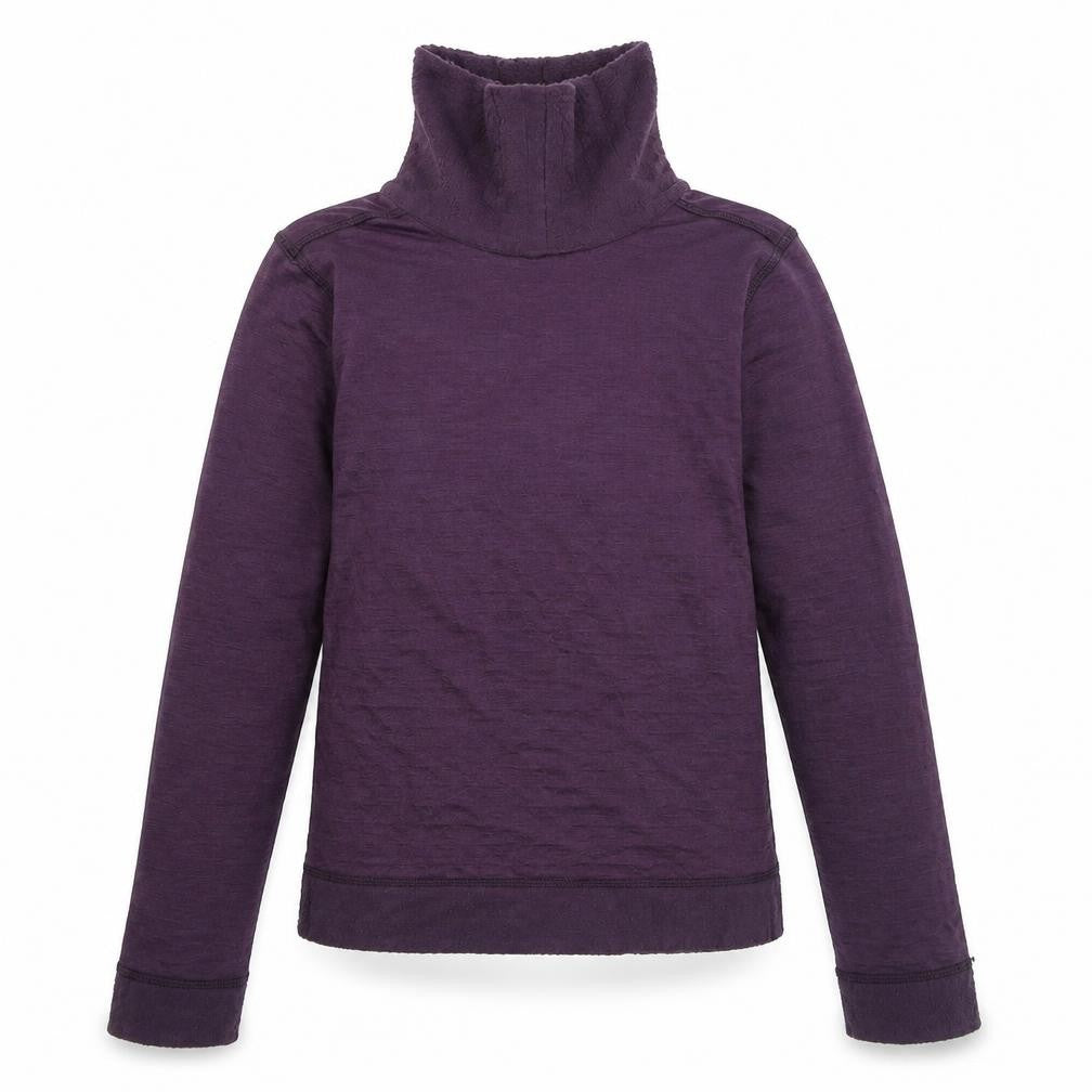 DECATHLON Girls Purple Cotton Jersey T-Shirt Size 14 Years High Neck Pullover