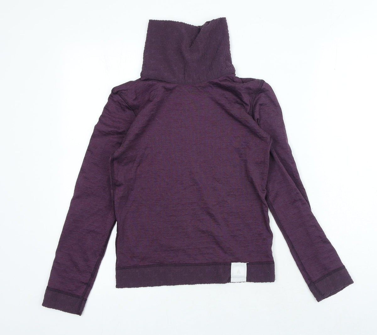 DECATHLON Girls Purple Cotton Jersey T-Shirt Size 14 Years High Neck Pullover
