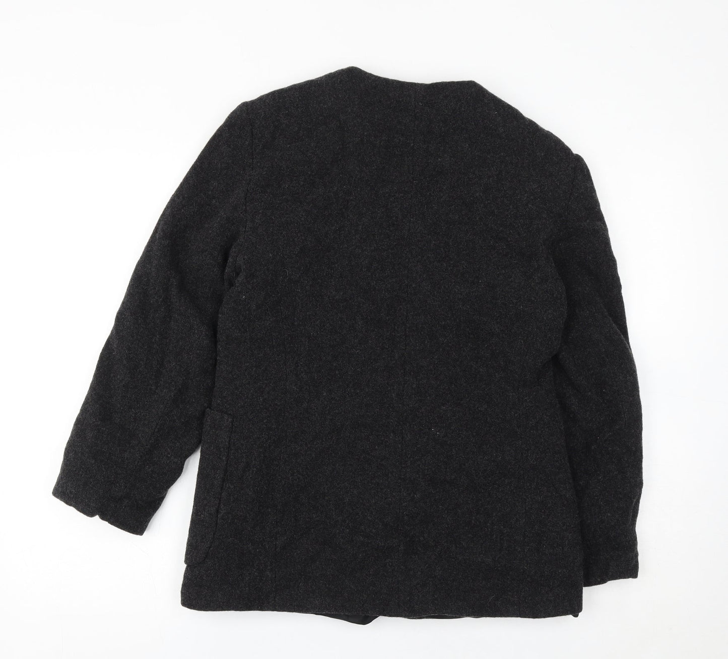 Expressions Womens Black Jacket Size 12 Button