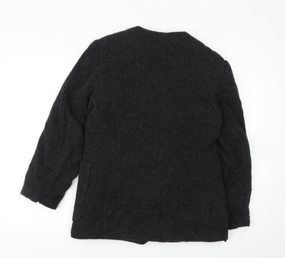 Expressions Womens Black Jacket Size 12 Button