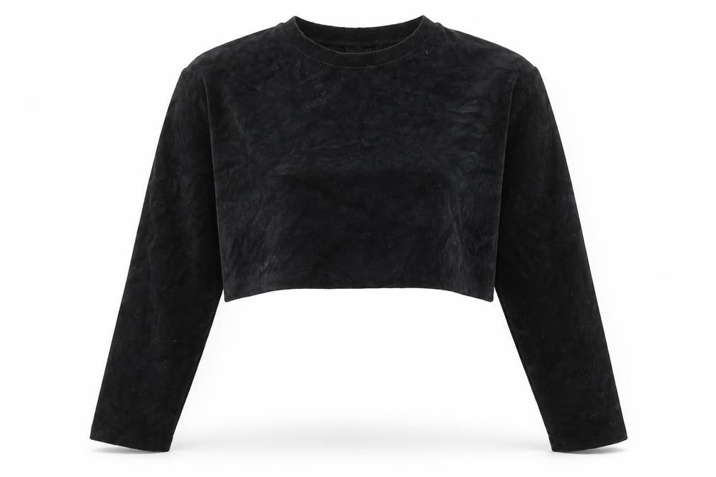 USA Pro Womens Black Cotton Pullover Sweatshirt Size 10 Pullover - Cropped
