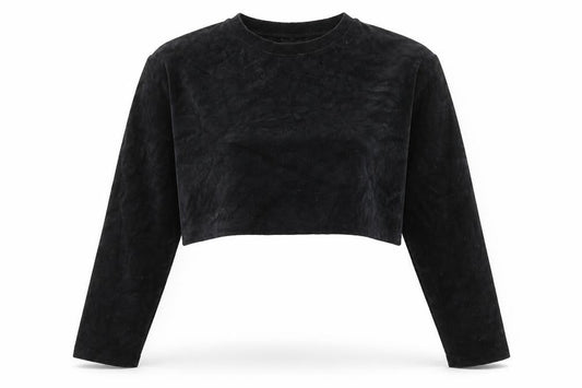 USA Pro Womens Black Cotton Pullover Sweatshirt Size 10 Pullover - Cropped