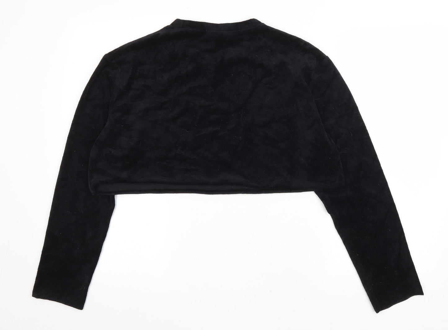 USA Pro Womens Black Cotton Pullover Sweatshirt Size 10 Pullover - Cropped