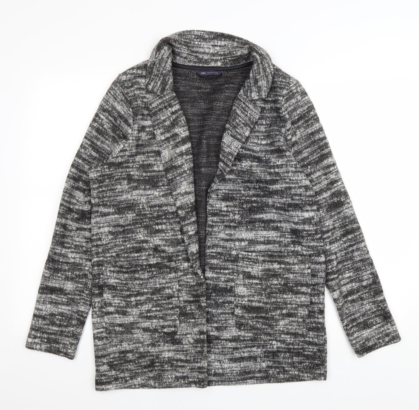 Marks and Spencer Womens Grey Jacket Size 10 Tie