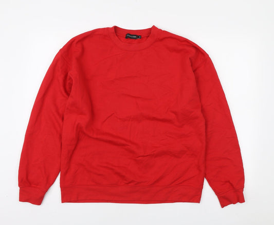 PRETTYLITTLETHING Womens Red Polyester Pullover Sweatshirt Size S Pullover