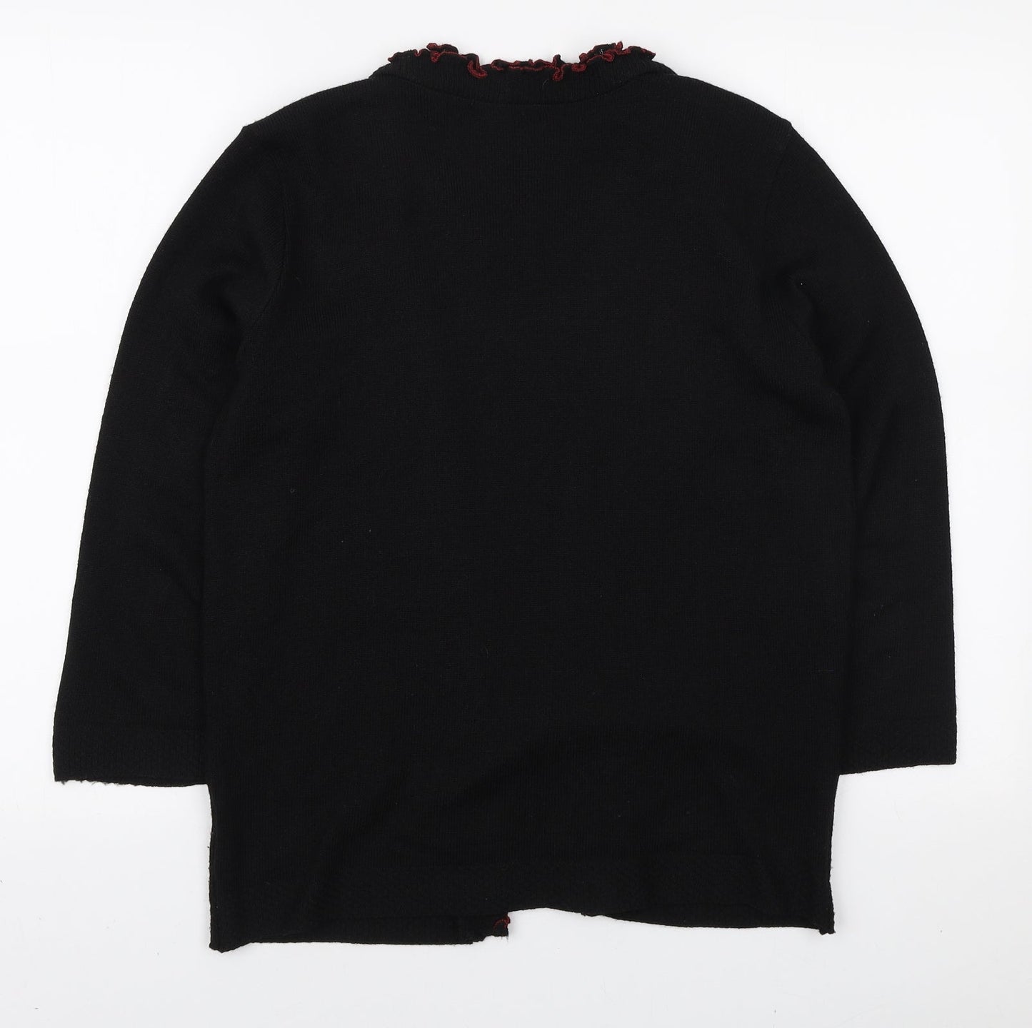 Touch Collection Womens Black Round Neck Striped Elastane Pullover Jumper Size S