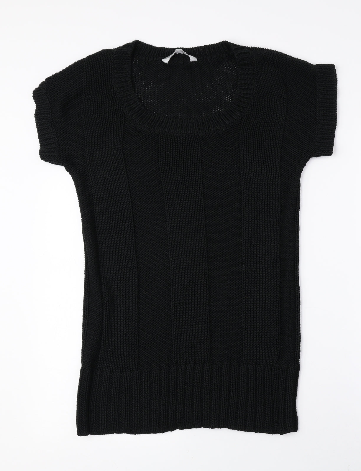 Red Herring Womens Black Acrylic Jumper Dress Size 10 Scoop Neck Pullover