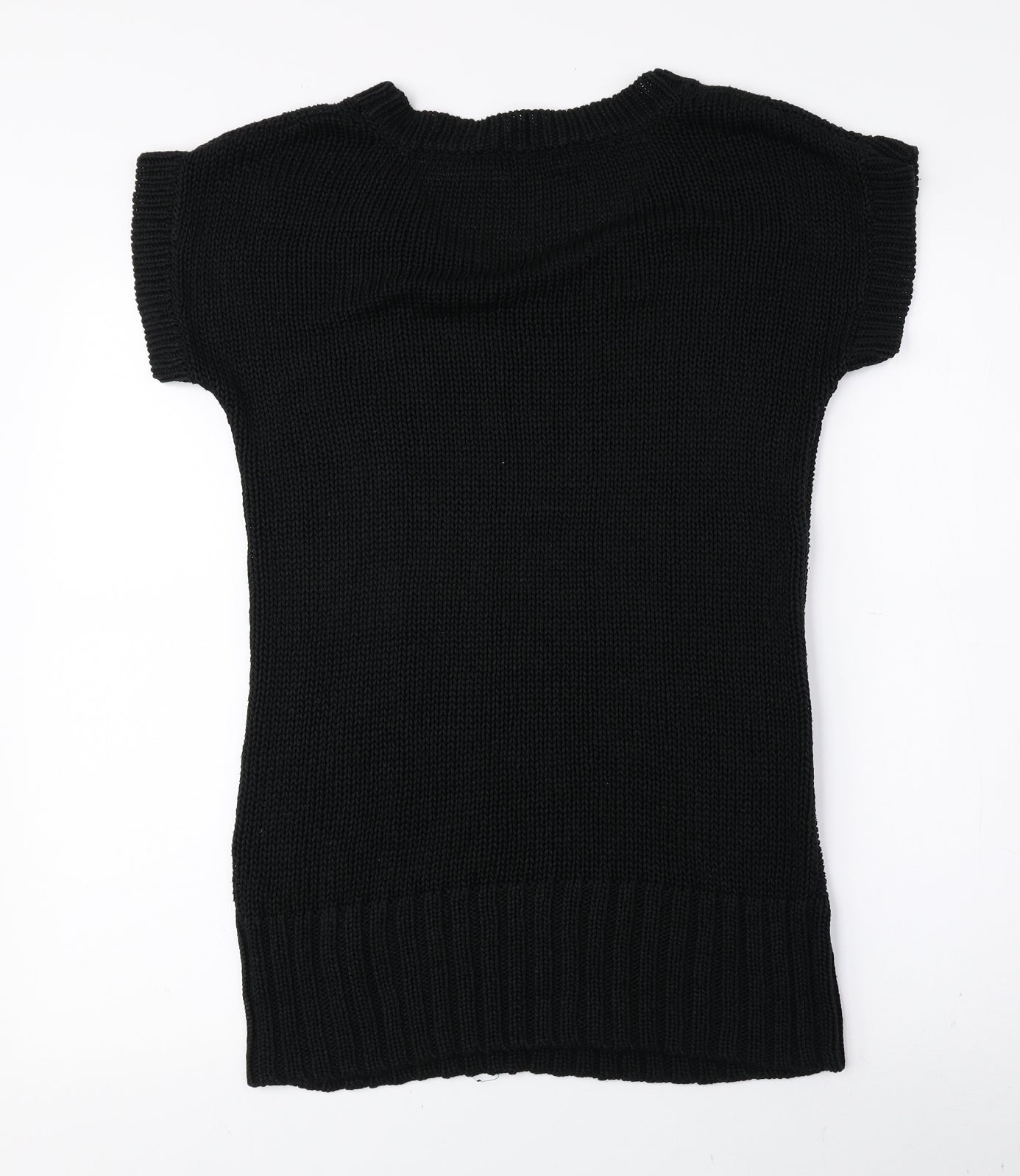 Red Herring Womens Black Acrylic Jumper Dress Size 10 Scoop Neck Pullover
