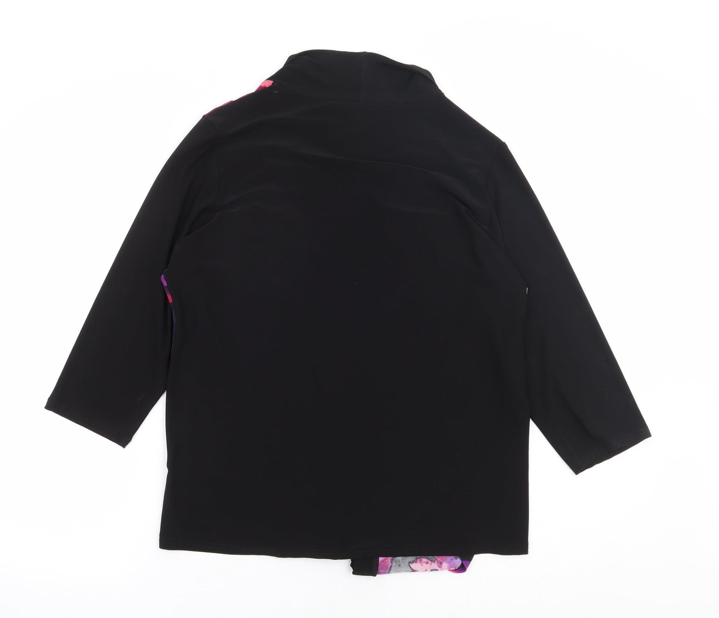 Sarah Hamilton Womens Multicoloured V-Neck Floral Polyester Cardigan Jumper Size 16 - Waterfall Design