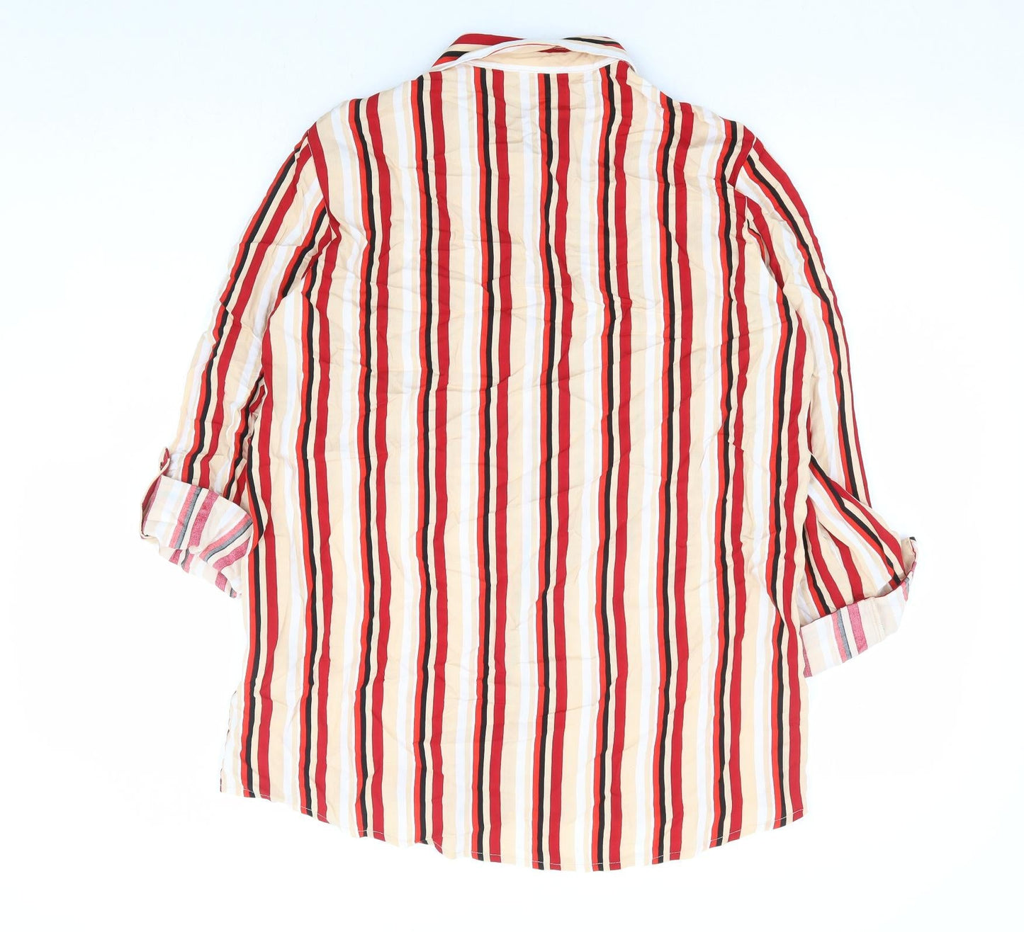 Pimpkie Womens Multicoloured Striped Viscose Basic Button-Up Size 10 Collared