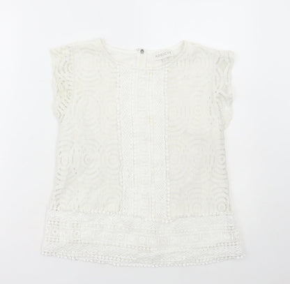 Apricot Womens White Polyamide Basic Tank Size 10 Round Neck