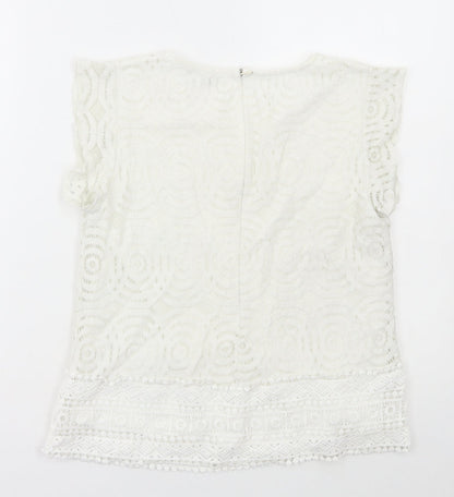 Apricot Womens White Polyamide Basic Tank Size 10 Round Neck