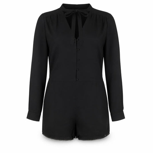 Limited Edition Womens Black Polyester Playsuit One-Piece Size 12 Button