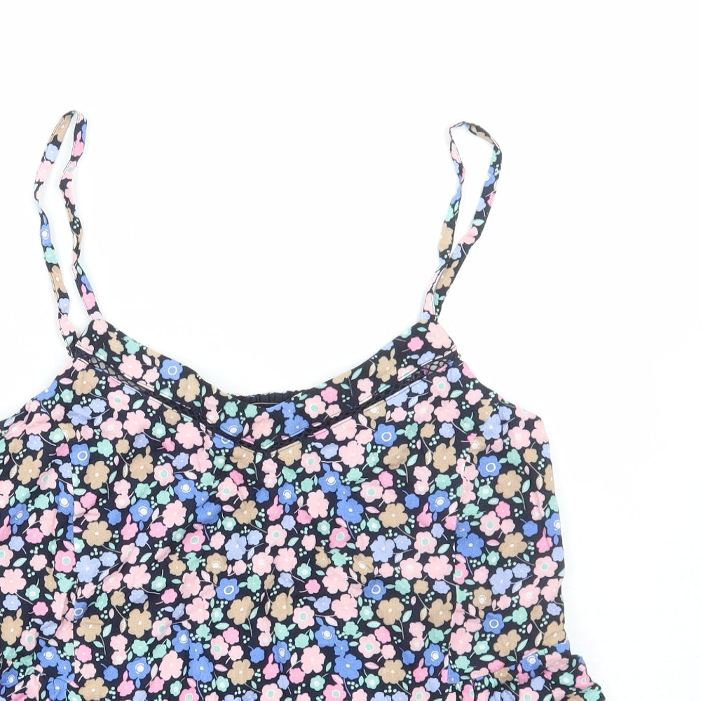 Marks and Spencer Womens Blue Floral Viscose Camisole Tank Size 8 V-Neck