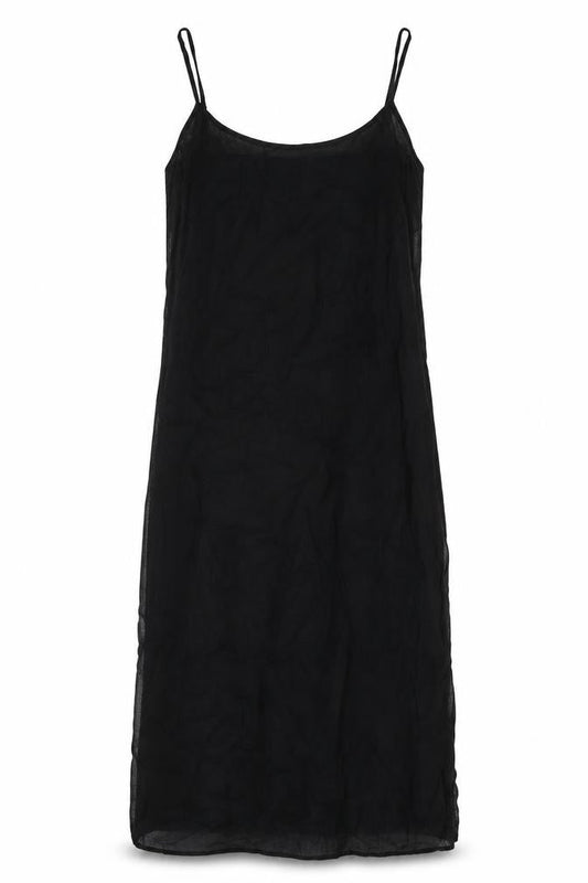 Marks & Spencer Womens Black Cotton Tank Dress Size 6 V-Neck Pullover - Camisole