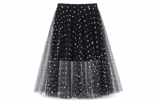 Topshop Womens Blue Polka Dot Polyester Tutu Skirt Size 4 Hook & Eye
