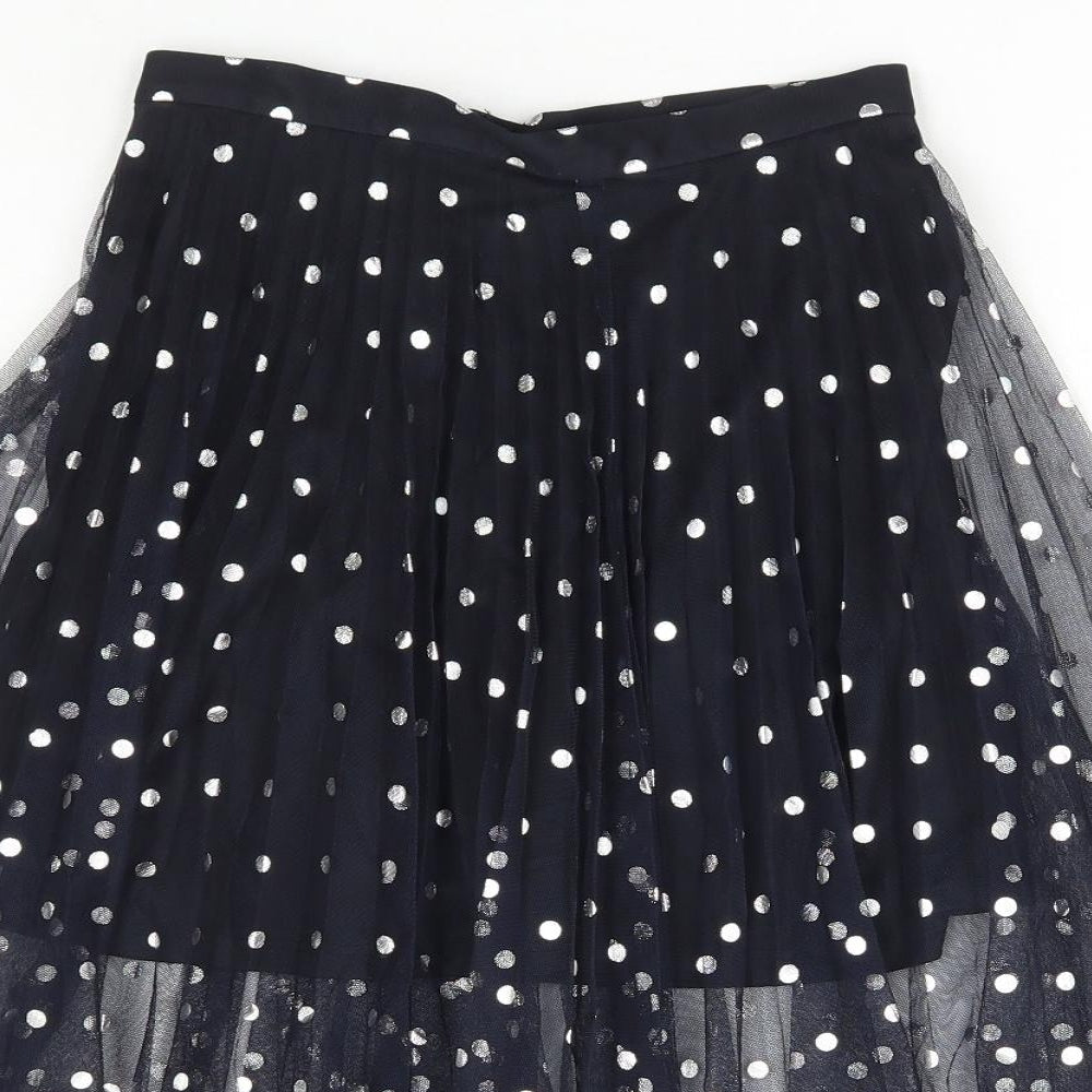 Topshop Womens Blue Polka Dot Polyester Tutu Skirt Size 4 Hook & Eye