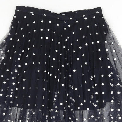 Topshop Womens Blue Polka Dot Polyester Tutu Skirt Size 4 Hook & Eye