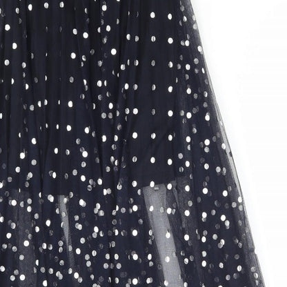 Topshop Womens Blue Polka Dot Polyester Tutu Skirt Size 4 Hook & Eye