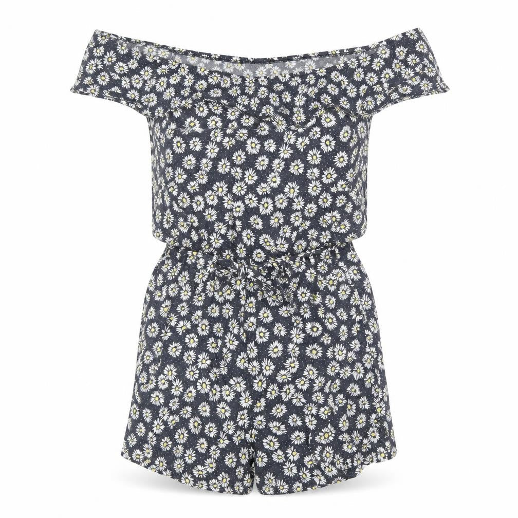 John Lewis Womens Multicoloured Floral Viscose Playsuit One-Piece Size 12 Pullover