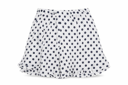 Preworn Womens White Polka Dot Polyester Flare Skirt Size 30 in