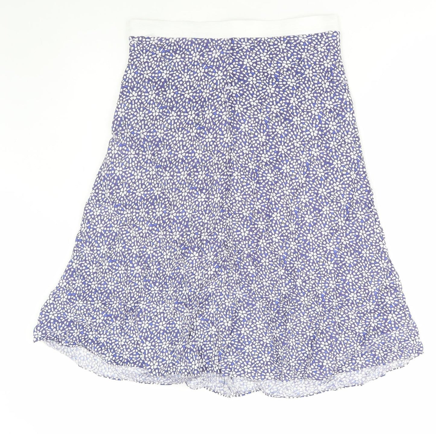 Preworn Womens Blue Geometric Polyester Flare Skirt Size 32 in