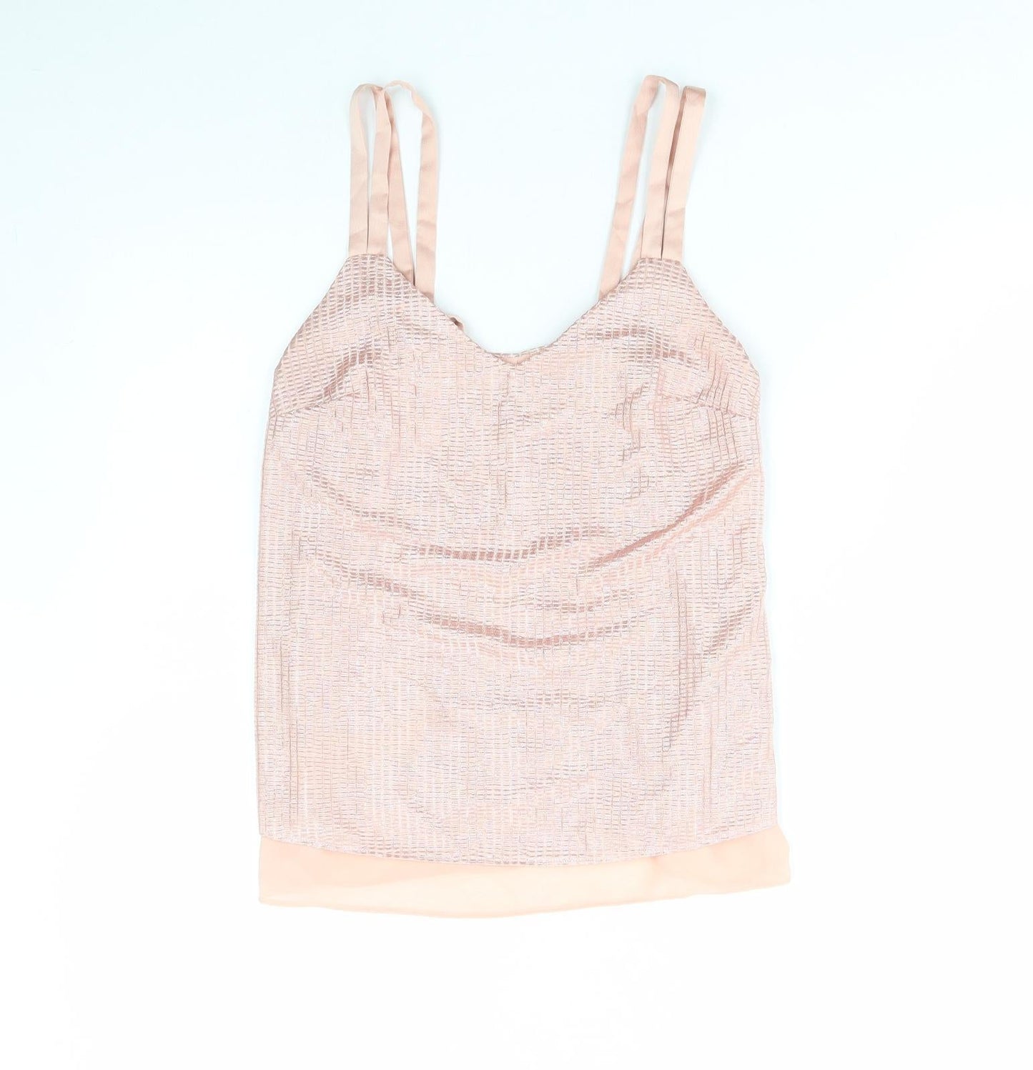NEXT Womens Pink Geometric Polyester Camisole Tank Size 6 V-Neck