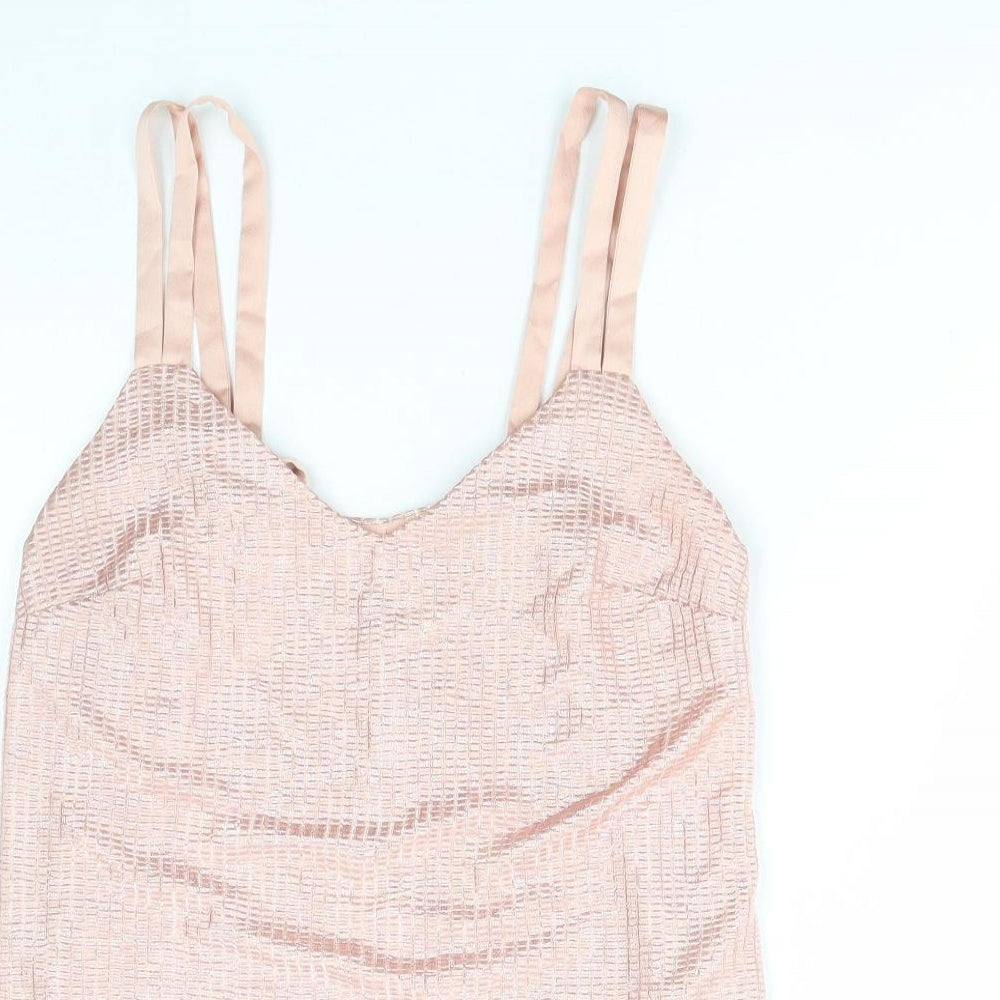 NEXT Womens Pink Geometric Polyester Camisole Tank Size 6 V-Neck
