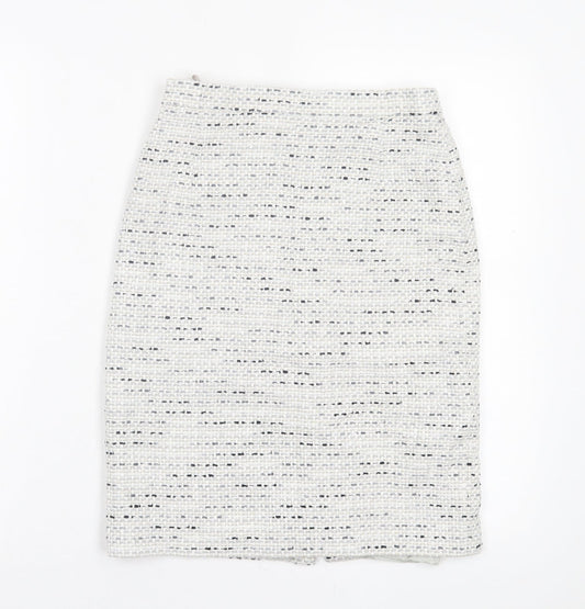 Elegance Womens Grey Cotton Straight & Pencil Skirt Size 10 Zip