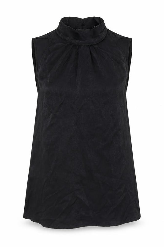 F&F Womens Black Polyester Basic Blouse Size 6 High Neck