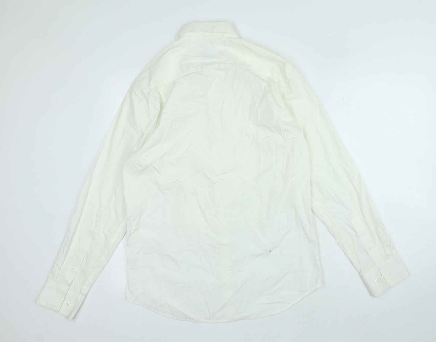 Gap Mens Ivory Cotton Button-Up Size M Collared Button