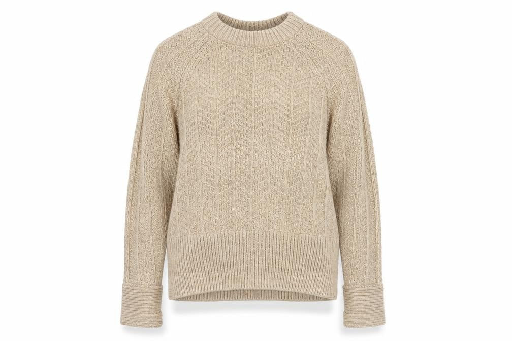 H&M Womens Beige Crew Neck Acrylic Pullover Jumper Size XS