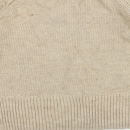 H&M Womens Beige Crew Neck Acrylic Pullover Jumper Size XS