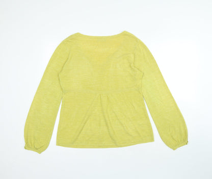 Per Una Womens Green Acrylic Basic Blouse Size 14 V-Neck