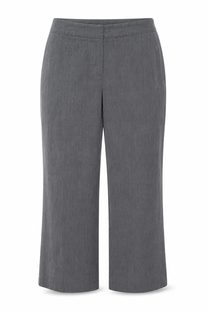 Mia Moda Womens Grey Polyester Cropped Trousers Size 18 L26.5 in Regular Zip