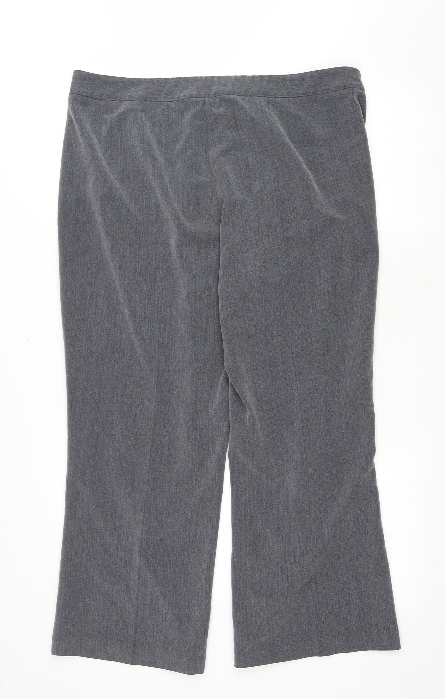 Mia Moda Womens Grey Polyester Cropped Trousers Size 18 L26.5 in Regular Zip