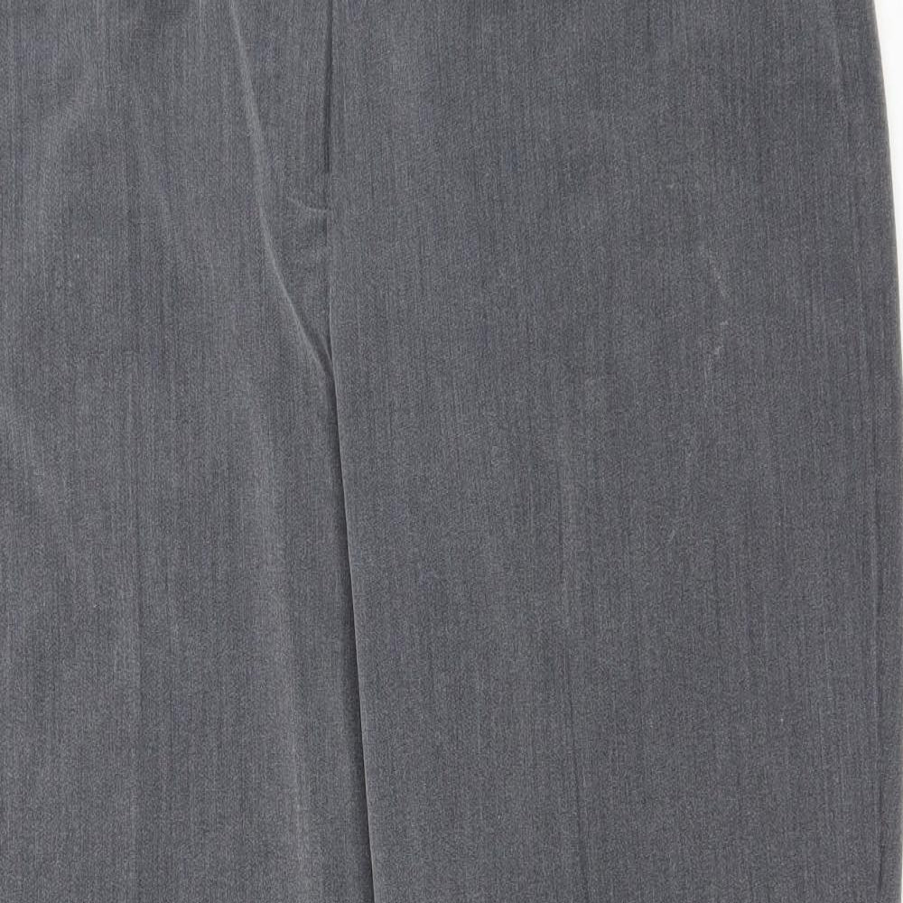 Mia Moda Womens Grey Polyester Cropped Trousers Size 18 L26.5 in Regular Zip