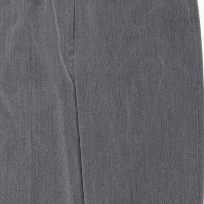 Mia Moda Womens Grey Polyester Cropped Trousers Size 18 L26.5 in Regular Zip