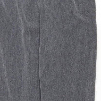 Mia Moda Womens Grey Polyester Cropped Trousers Size 18 L26.5 in Regular Zip