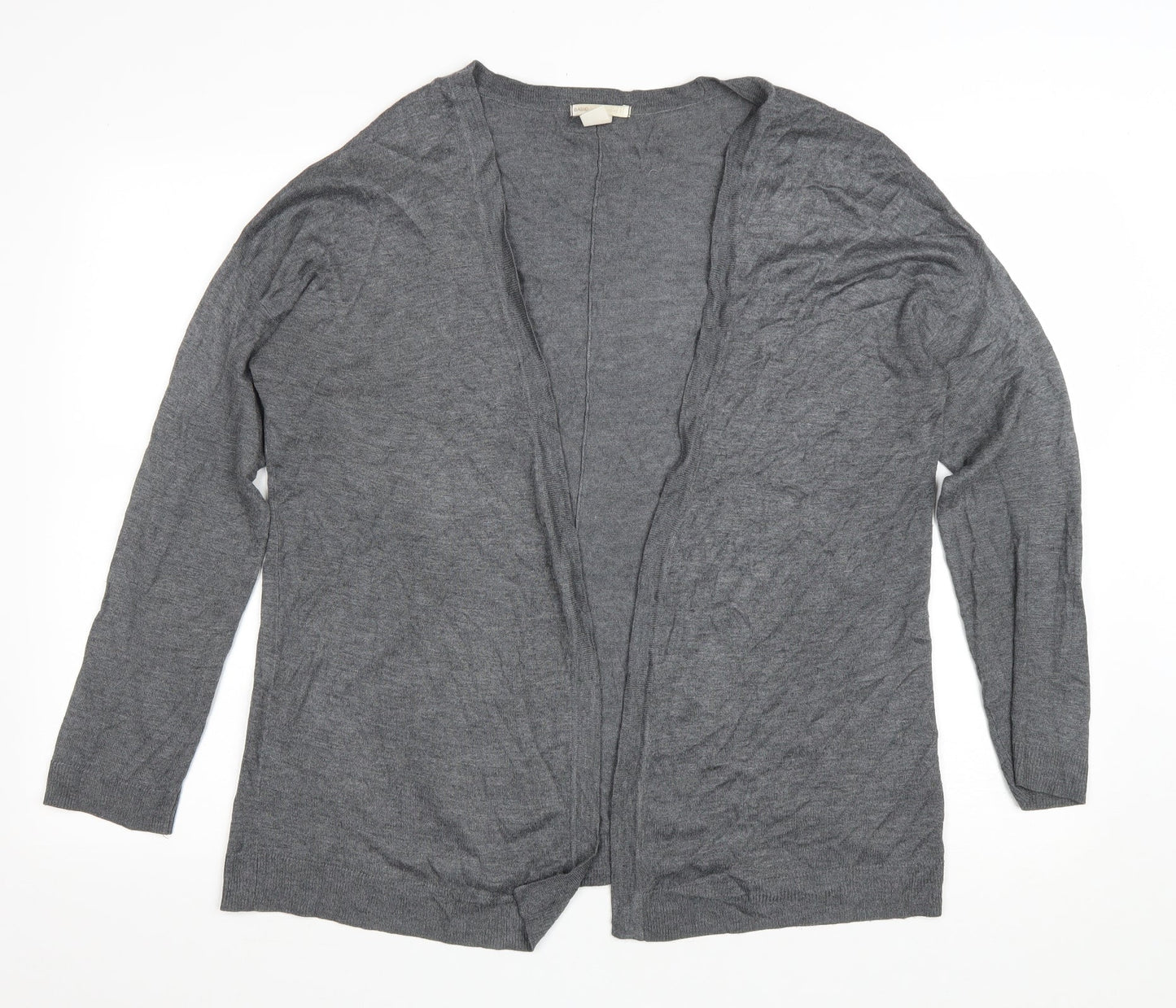 H&M Womens Grey V-Neck Viscose Cardigan Jumper Size M