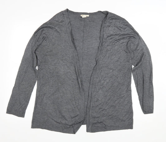 H&M Womens Grey V-Neck Viscose Cardigan Jumper Size M