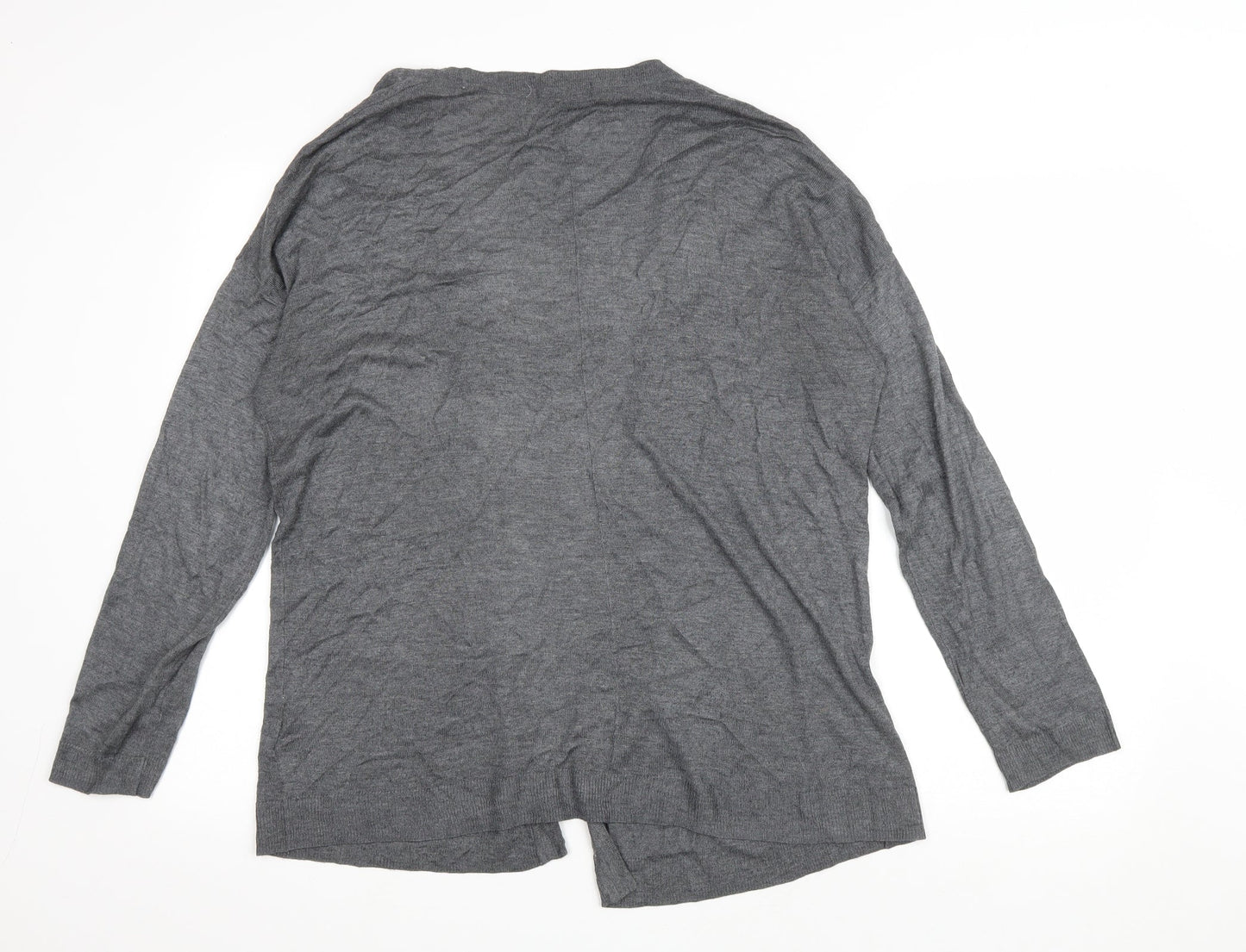 H&M Womens Grey V-Neck Viscose Cardigan Jumper Size M