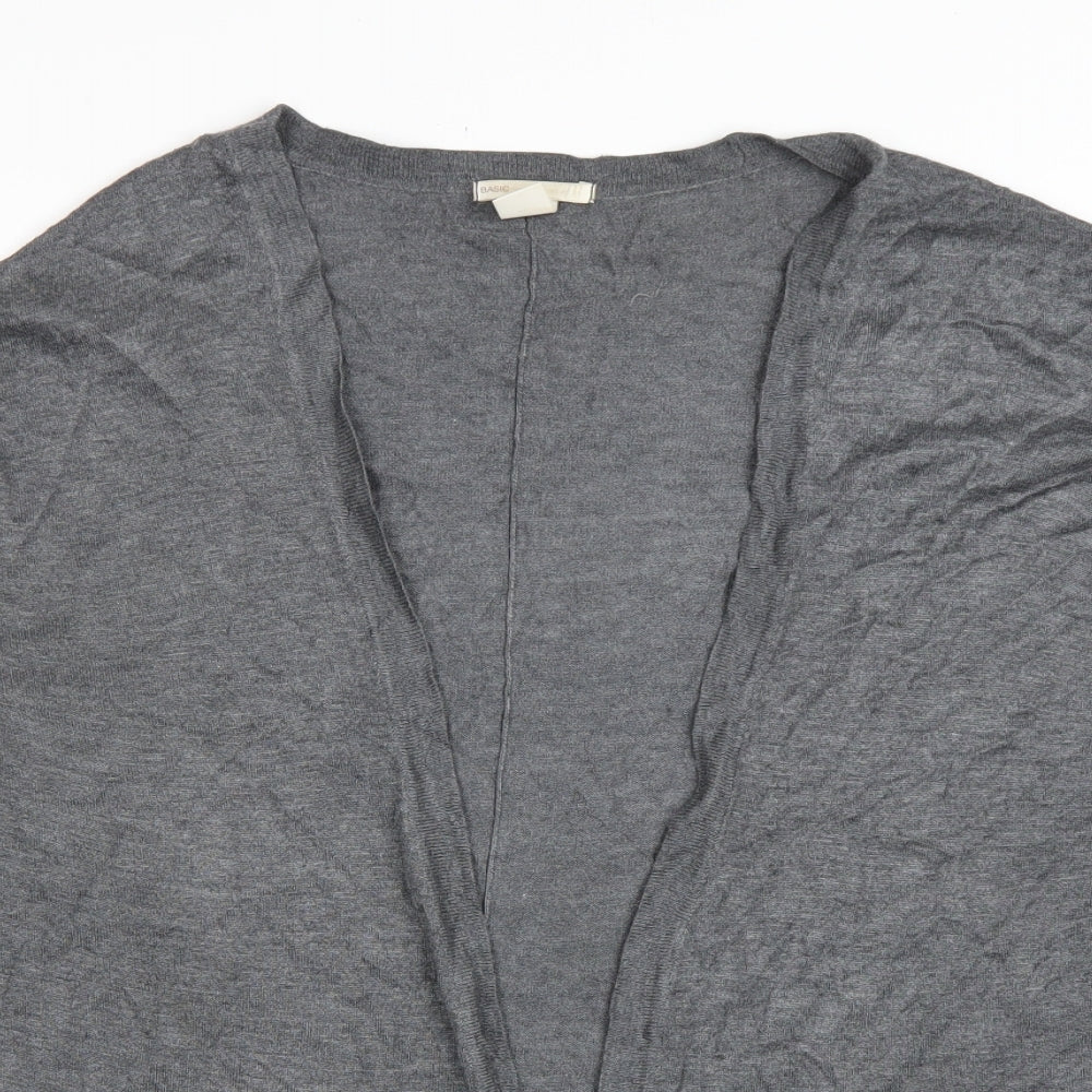 H&M Womens Grey V-Neck Viscose Cardigan Jumper Size M