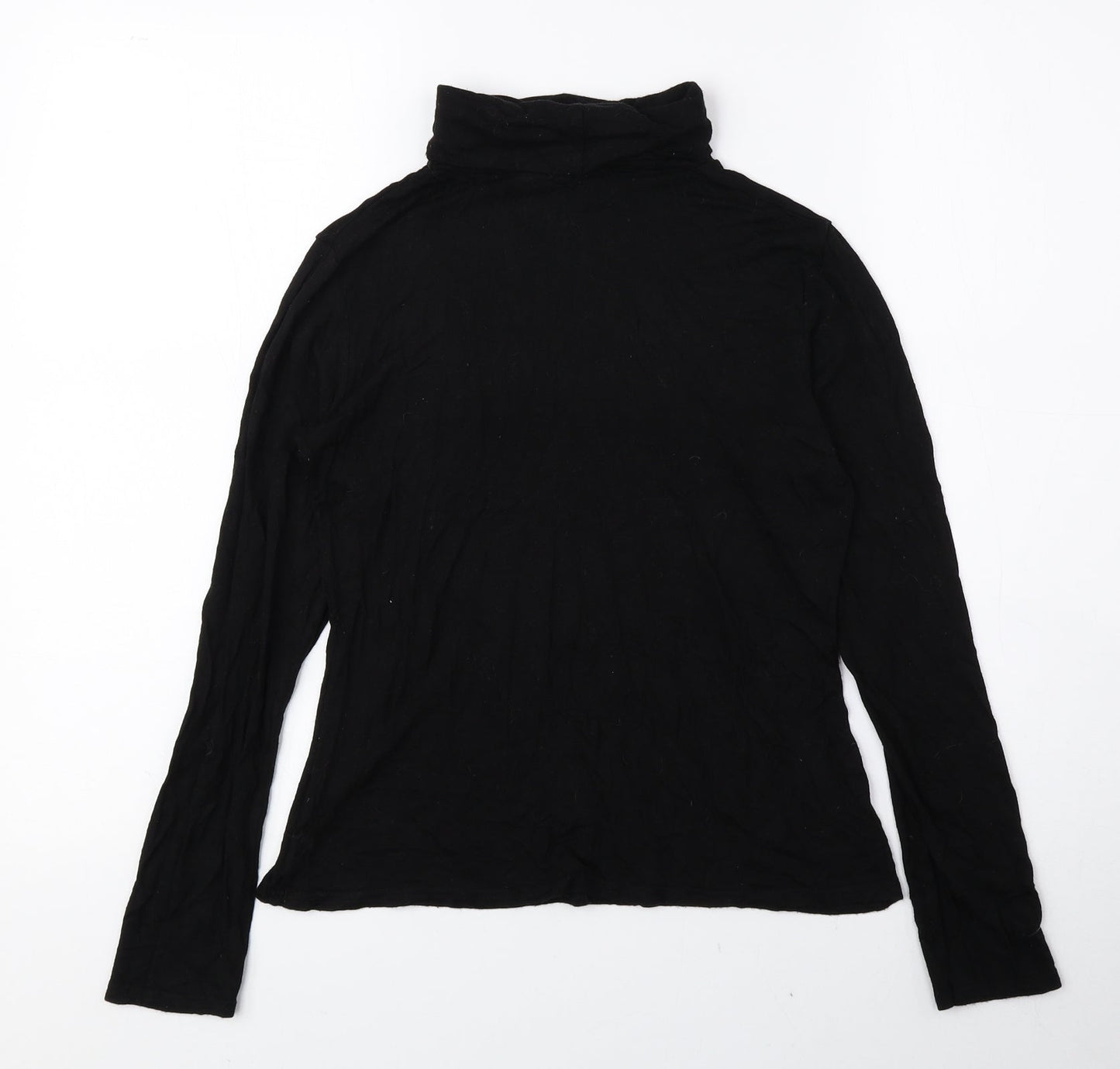 Boohoo Womens Black Roll Neck Viscose Pullover Jumper Size 8