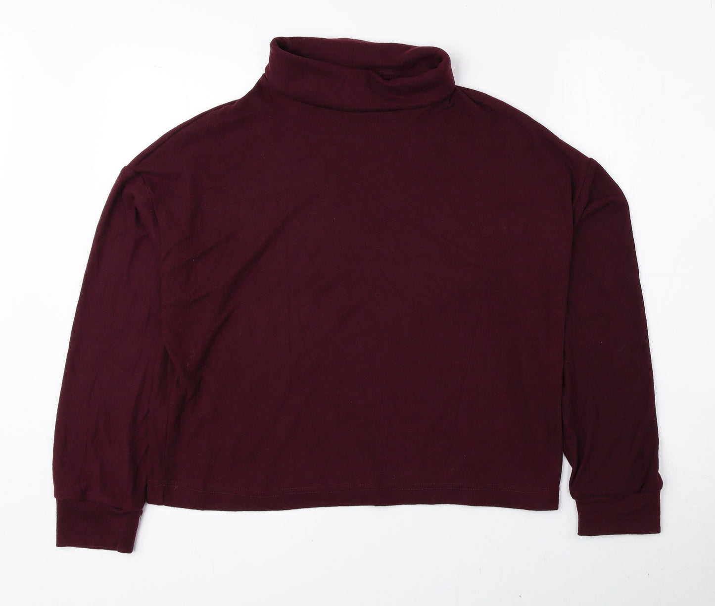 New Look Womens Red Roll Neck Polyester Pullover Jumper Size S