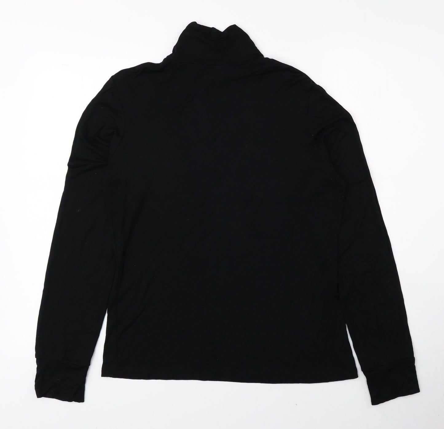 Editions Womens Black Mock Neck Viscose Pullover Jumper Size 12
