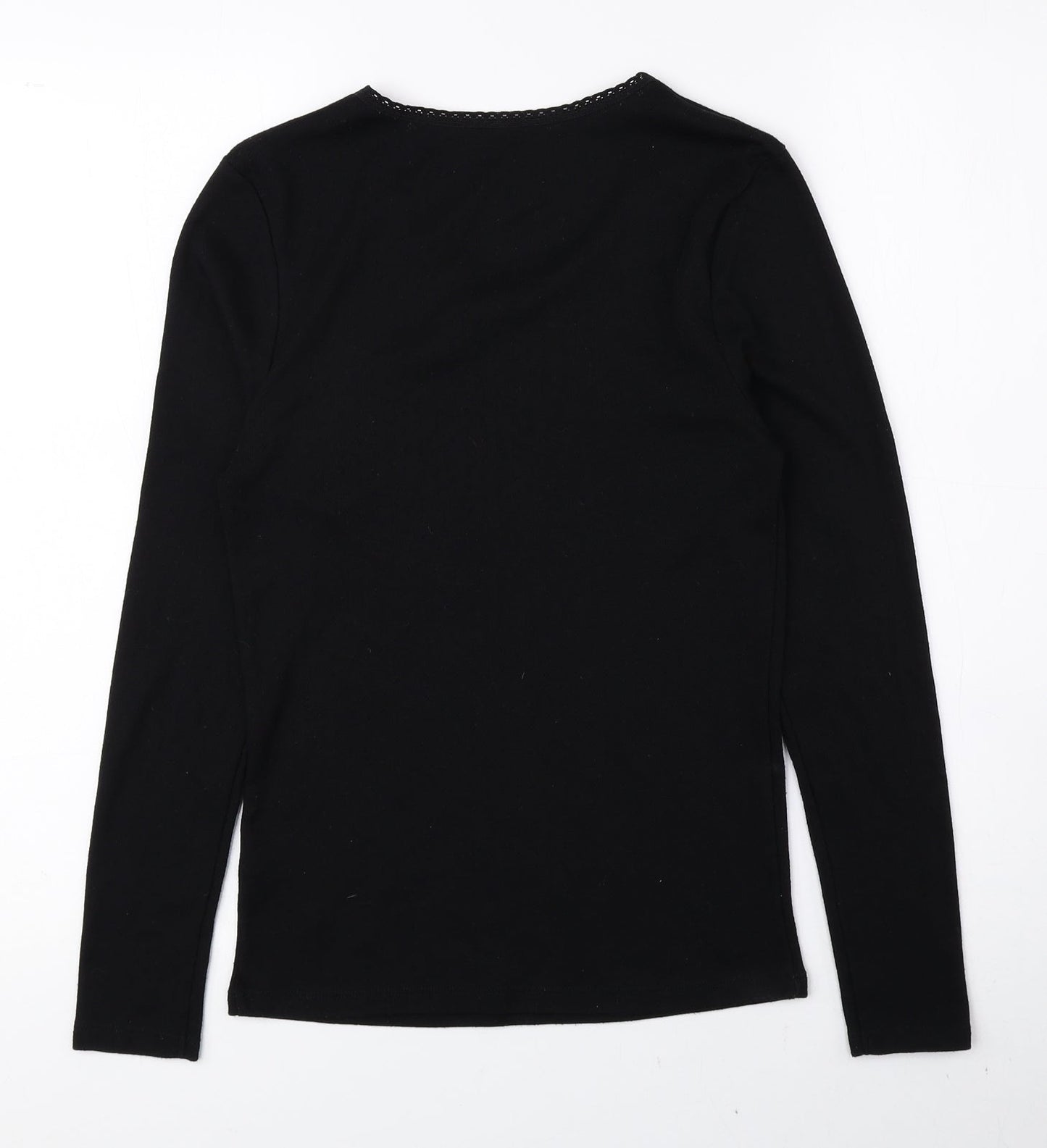 Matalan Womens Black Scoop Neck Polyester Pullover Jumper Size 12
