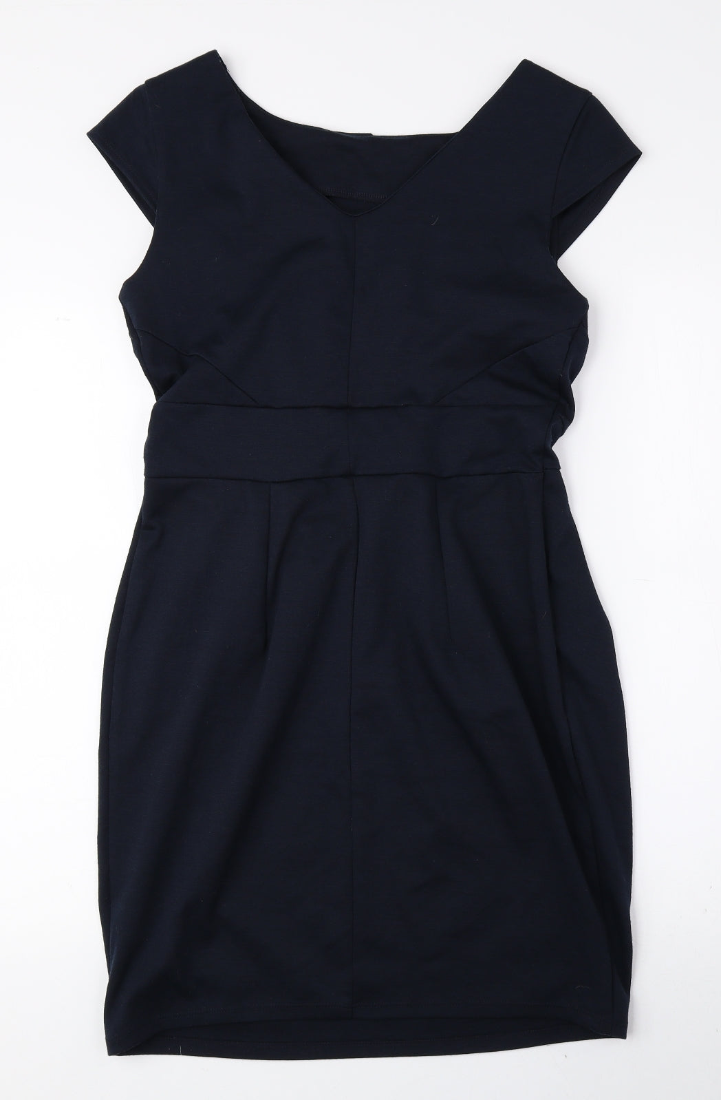 Dorothy Perkins Womens Blue Polyester Fit & Flare Size 12 Boat Neck Pullover